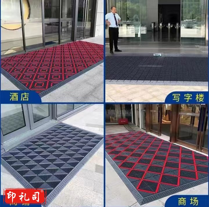 加厚PVC防滑垫 拼接地垫塑料进门大厅 垫子脚垫子酒店楼道电梯开业商用婚庆地垫 红色1.5*2.4m其他尺寸请联系客服