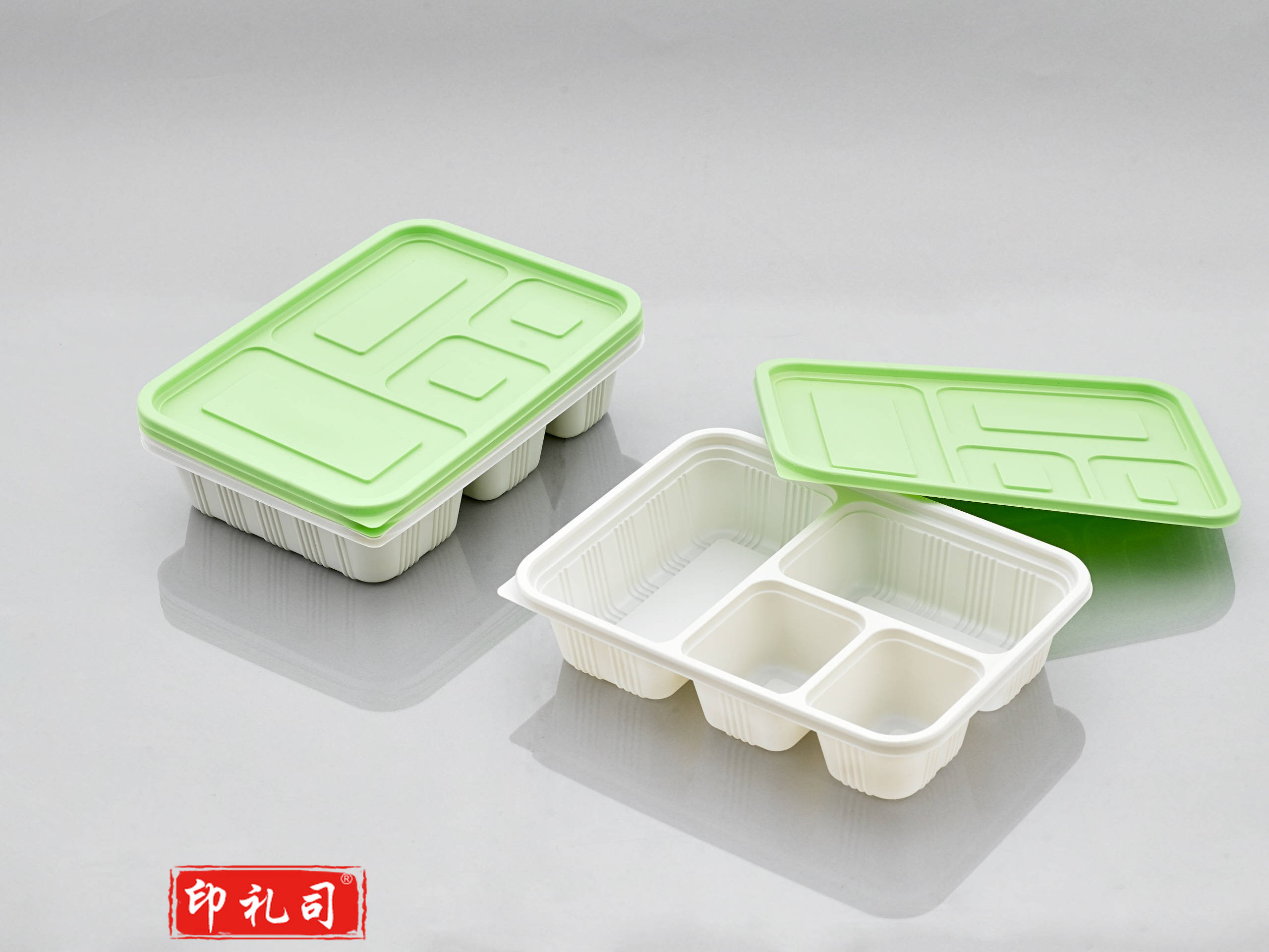 精品四格餐盒 400个/箱(不带盖)