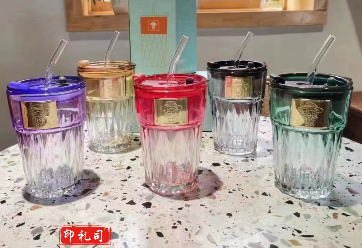玻璃杯水杯大容量杯子学生便携吸管杯