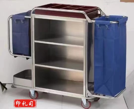 酒店客房双边收纳布草车 不锈钢加厚清洁服务车
