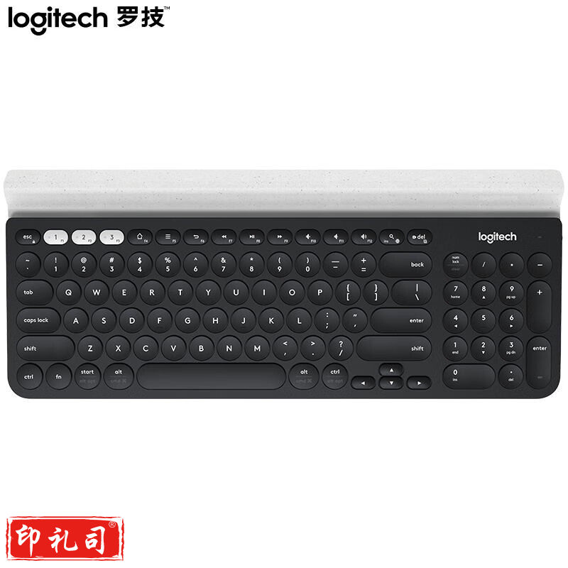 罗技(Logitech)  K780 键盘 无线蓝牙键盘 办公键盘 女性 便携 超薄键盘 笔记本键盘 优联 全尺寸 黑色