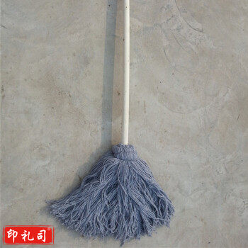 大灰棉线墩布 木柄圆头拖把 家用老式棉线拖把 墩布