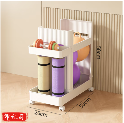 百露瑜伽收纳筐健身器材收纳筒运动器械篮羽毛球架装泡沫轴收纳置物架 运动器材置物架【天使白】TJHX05151749223287