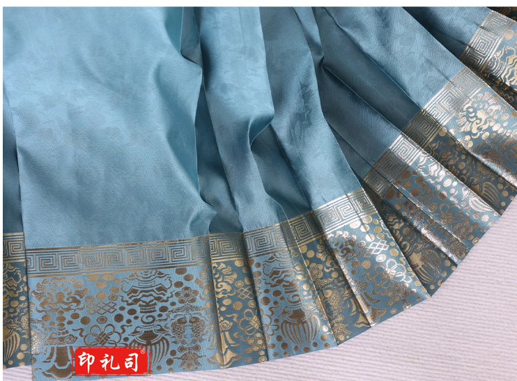 璎珞织金裙明制汉服马面裙下裙 2024年秋 蝶翅蓝 一定