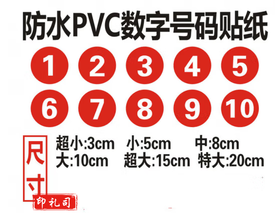 防水pvc数字号码贴纸比赛活动车队机器编号序号贴不干胶的 1-150 大圆形直径10厘米 TJHX05091446334742