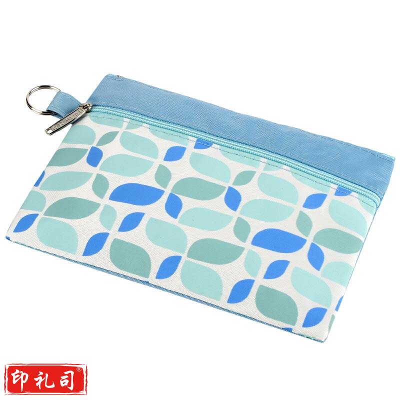 渡美 626E B6 蓝色彩布双层双拉链文件袋 10个/包