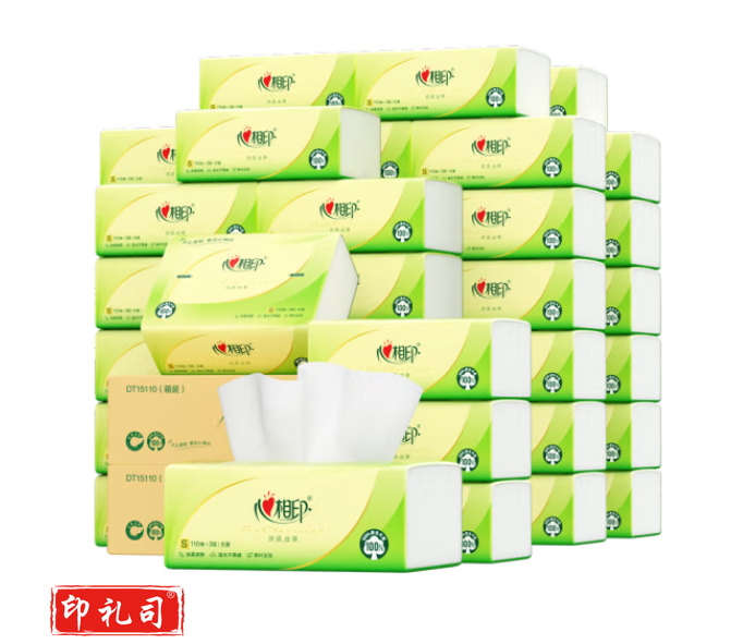 心相印抽纸 茶语丝享3层110抽*60包S码 纸巾 餐巾纸(箱)VWXX03011818298978