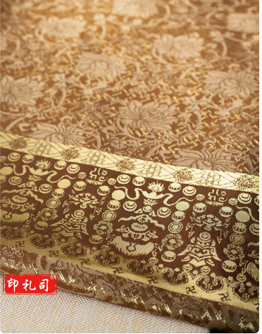 褍正记 莲禄璎珞织金锻马面面料 可可 定位 (1.2*1.5)