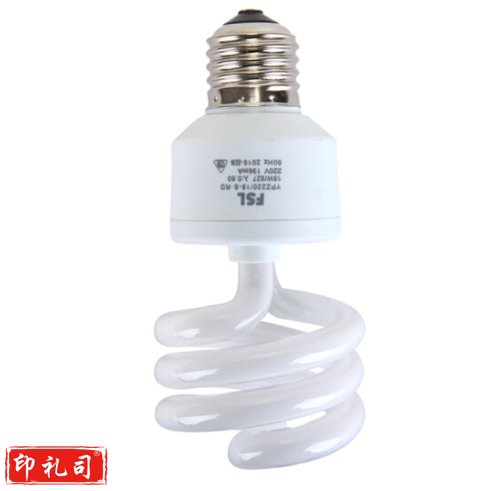 佛山(FSL)18W三基色日光灯节能灯泡半螺旋灯E27大螺口荧光灯 T3螺旋 6500K 白光  TJHX09051408309042