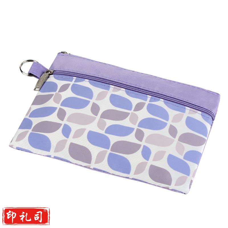 渡美 626E B6 紫色彩布双层双拉链文件袋 10个/包