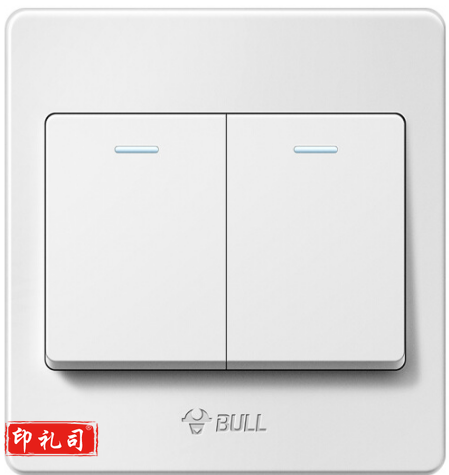 公牛(BULL) 墙壁开关 G07系列 二开单控开关 86型面板G07K211C 白色 暗装
