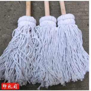 巨联 大圆头木把墩布棉线吸水拖把老式拖布 1个