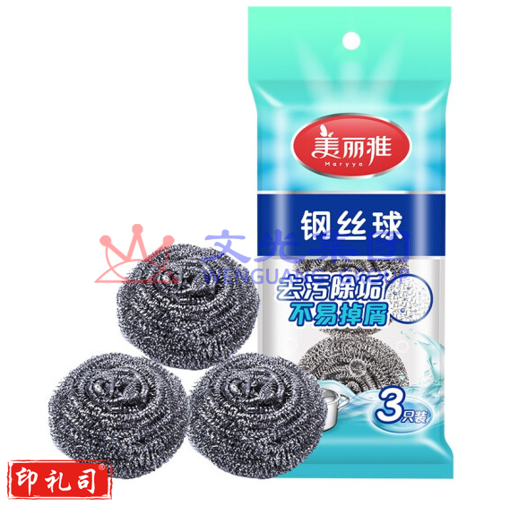 美丽雅 HC011816 钢丝球 钢丝刷清洁球 3个/包