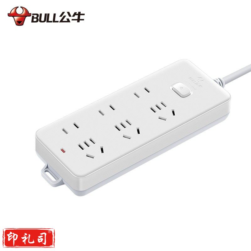 公牛插座 接线板 GN-402 6位总控1.8米.