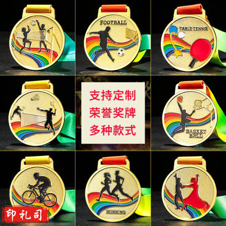 金属奖牌定制定做学生比赛学校奖品运动会挂脖子上的奖牌儿童金属奖章学校幼儿园毕业纪念品直径7CM