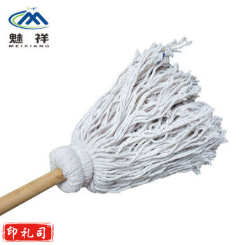 魅祥 木柄白棉线拖把 吸水墩布线条地拖老式拖布