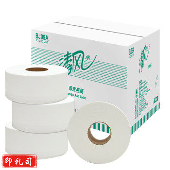 清风大盘纸大卷纸500米12卷 有芯卷纸 卫生间酒店餐厅卫生纸厕纸卫生纸厕所用纸 整箱装 商务专用