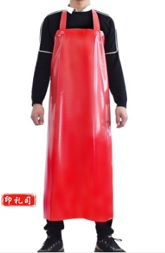 长款加厚围裙食堂厨房挂脖劳保围裙防油防污耐酸碱屠宰水产耐磨围腰 TPU防水围裙