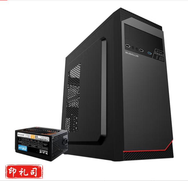 大水牛（BUBALUS）1008商务机箱+劲强300台式电脑机电套装 （带光驱位/配300W电源/支持ATX主板/支持背线/家用办公）