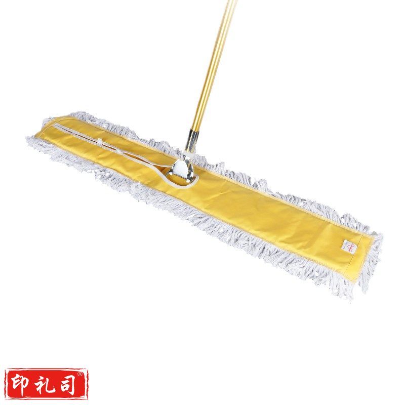 110cm商用平板拖把大码尘推酒店工厂瓷砖地板加厚加长棉线排拖推 黄色110cm整套