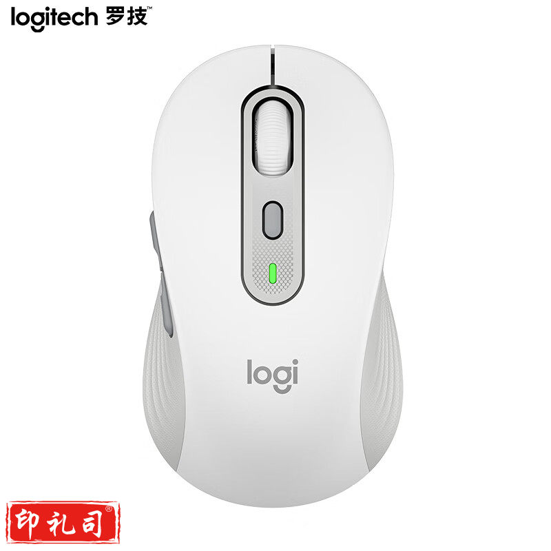 罗技（Logitech）M750 通用版鼠标 无线蓝牙鼠标 对称鼠标 白色 带Logi Bolt USB接收器