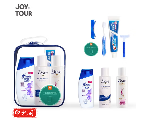 佳途(JOYTOUR)  旅行洗漱套装洗漱袋便捷商务出差用品沐浴洗发牙刷个人护理套装 B2-海飞丝多芬7件套袋装