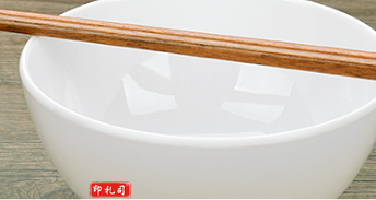 密胺餐具 白色5寸高光加厚米饭碗