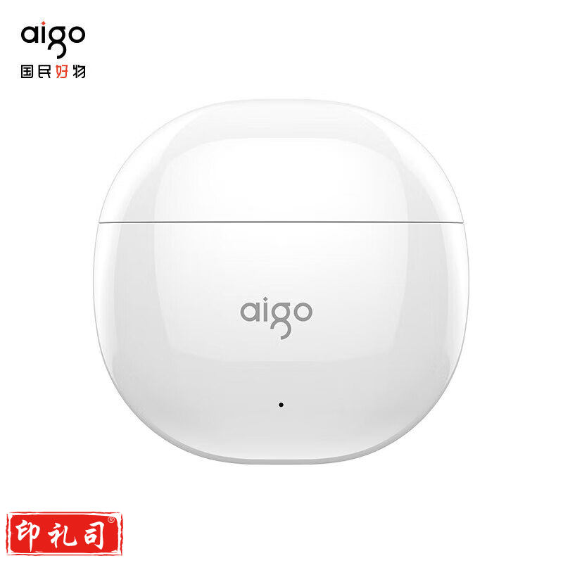aigo爱国者【ENC双麦通话降噪】真无线蓝牙耳机通话降噪半入耳游戏运动跑步耳机 苹果华为小米安卓通用TA80白