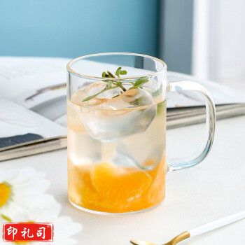 玻璃杯直杯耐热玻璃泡茶杯花茶杯子带把家用水杯子 雅趣杯300ML