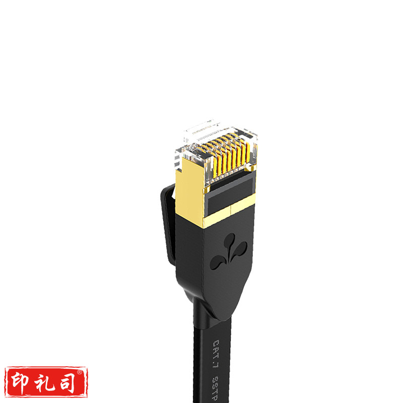 山泽(SAMZHE)七类CAT7类扁平网线镀金屏蔽双绞网络连接线电脑网络跳线7类成品网线黑色3米CAT-703C 