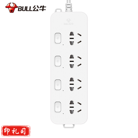 公牛(BULL)新国标分控插座/插线板/插排/排插/接线板/拖线板 GN-B3043  4位分控全长1.8米 独立开关