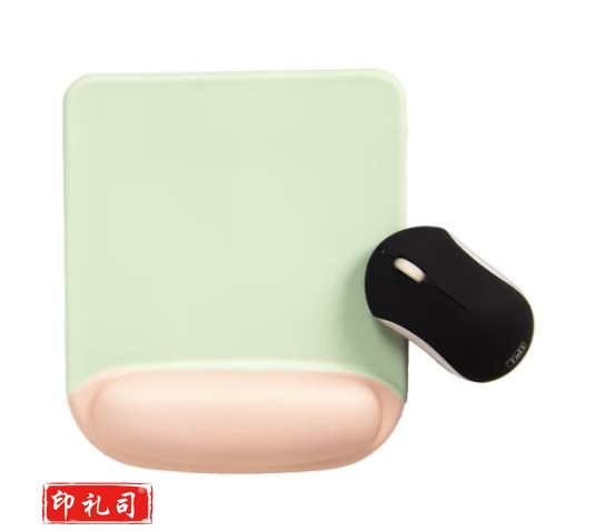 灵蛇(LINGSHE)护腕方形中号鼠标垫 225MM*190MM*2MM 办公简约拼色鼠标垫 豆绿+卡其 H90