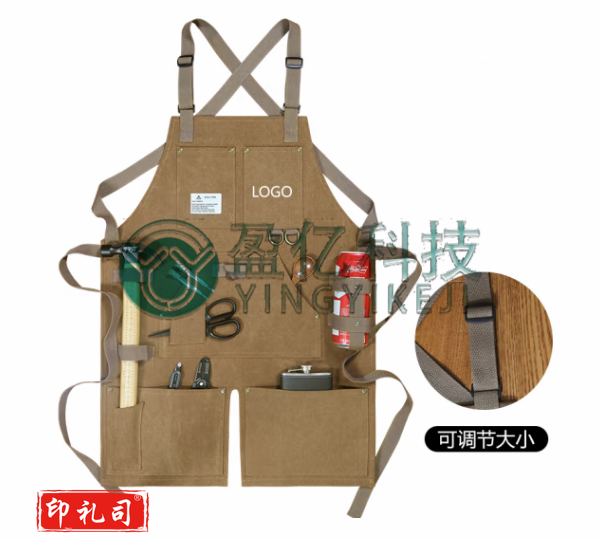 美风防水围裙木工手作匠人男士厚帆布耐磨工作服园艺师定制logo X001 防水卡其（厚帆布）