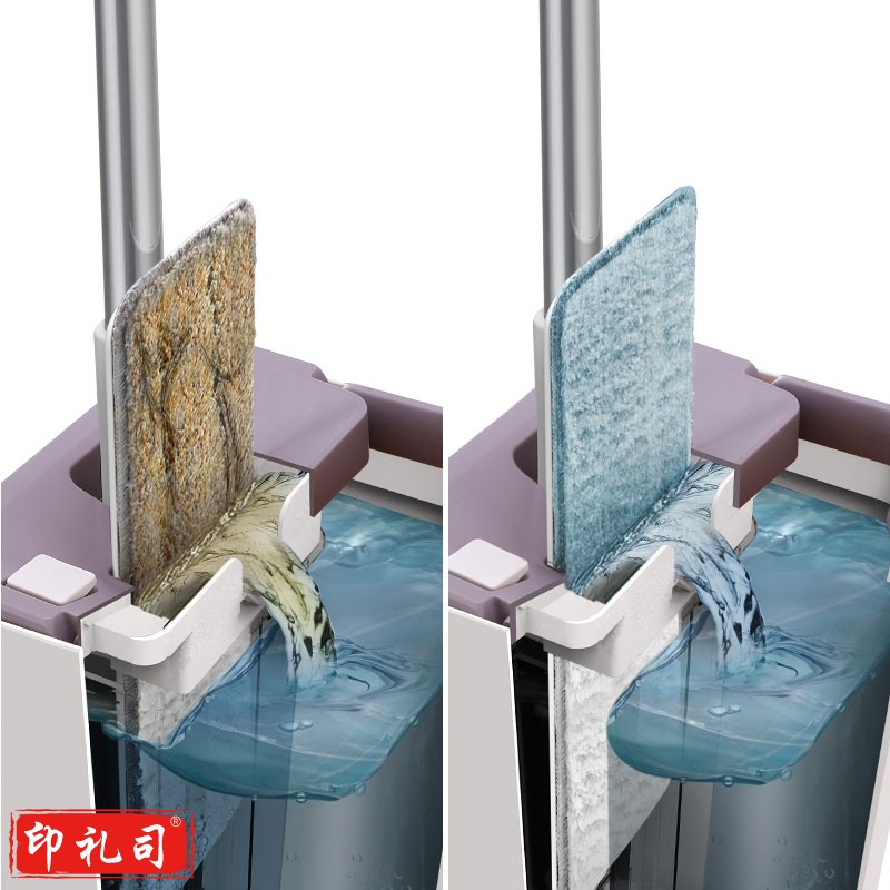 大卫免手洗平板拖把木地板刮刮桶拖布清洁工具 乐墩布干湿两用Z9