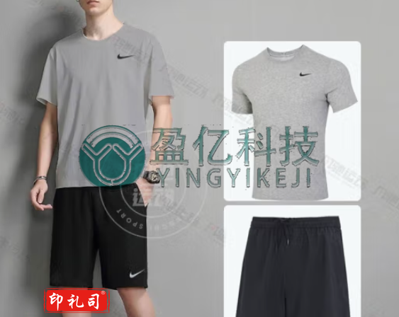 男运动套装23夏新款快干透气休闲简约短袖T恤 五分裤短裤 两件套 AR6030-063+DV9858-010 2XL/185