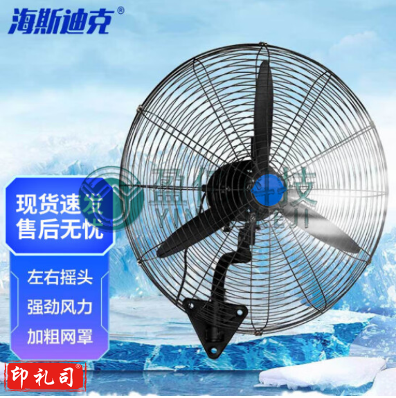 海斯迪克 HK-321 工业风扇 强力电风扇 工厂车间摇头牛角扇落地扇壁扇商用电扇 3米电线 壁挂款 750型 铝叶