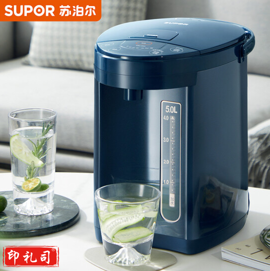 苏泊尔（SUPOR）电热水瓶 双层电热水壶烧水壶 5L大容量电水瓶 多段保温恒温电水壶 304不锈钢 SW-50J66A