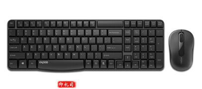 雷柏（Rapoo） X1800S 键鼠套装 无线键鼠套装 办公键盘鼠套装 防泼溅 电脑键盘鼠 黑色