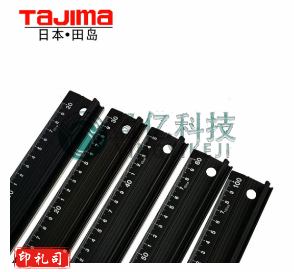 tajima田岛直尺美工刀防护导向尺30/45/60厘米广告裁切绘图工具防滑轻型铝合金直尺1米1.2 白色30cm