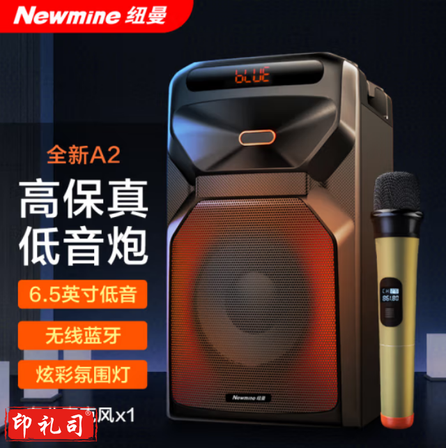 纽曼（Newmine）A2蓝牙音箱音响 低音炮大功率6.5英寸喇叭 带无线话筒