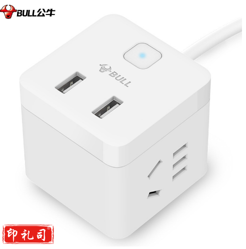 BULL/公牛接线板GN-UUB122 1.5米线小魔方多功能插座