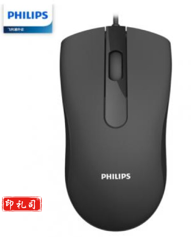 飞利浦（PHILIPS）SPK7101 有线鼠标 办公鼠标 人体工学 黑色