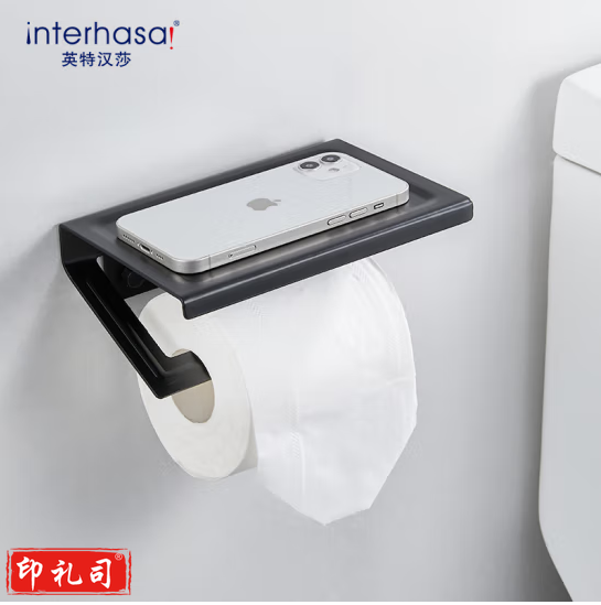 英特汉莎（interhasa!）P1110015太空铝卷纸架 卫生间纸巾架卫生纸厕所纸巾盒浴室厕纸架免打孔