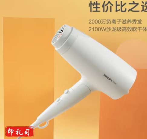 飞利浦( PHILIPS )小花筒吹风机电吹风家用大功率负离子吹风筒恒温护发速千可折叠白色BHD378/05