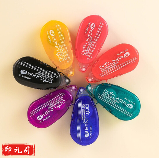 国誉(KOKUYO)WSG-DM300-06DR彩虹点点胶学生点状胶黏贴双面胶创意手工胶带8m*6mm内芯 深红