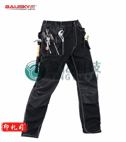 瑞典保世基B129护膝防护船舶工服劳保耐磨结实技工多口袋飞兜安防水暖工电信工人工装裤 黑色 180/92A(2.76尺)