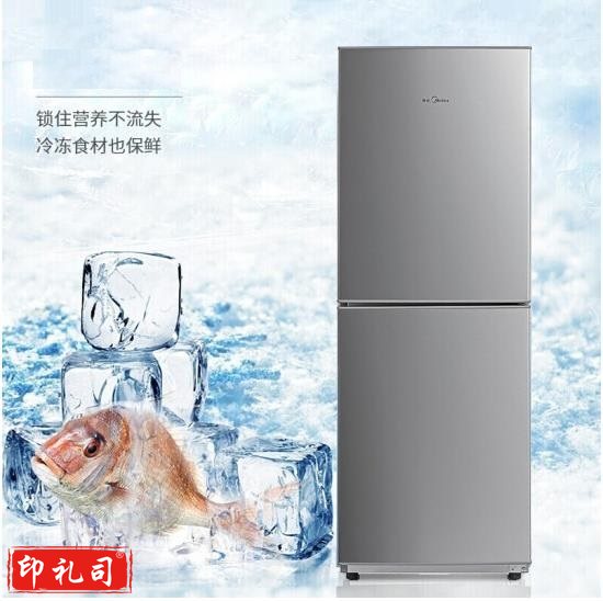 美的（Midea）176升小型两门双开门冰箱BCD-176M 银色