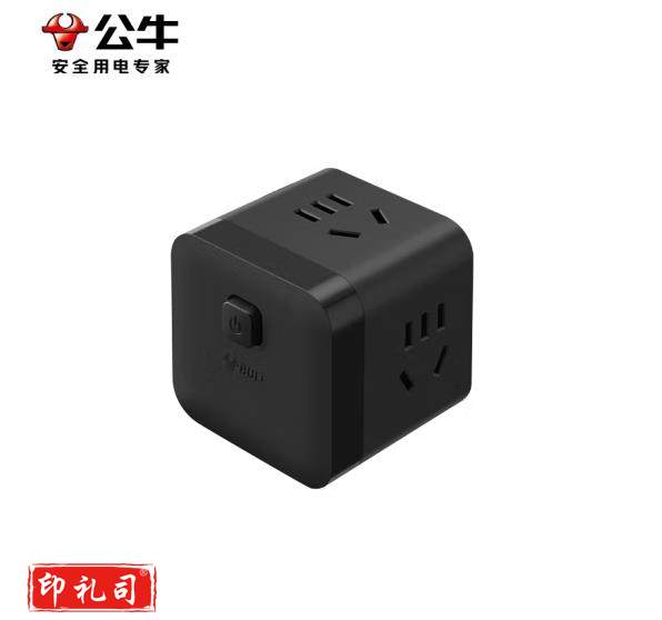 公牛（BULL）小魔方插座 一转三转换器3位 无线魔方 GNV-M103W 黑色（CX202411251144106249）