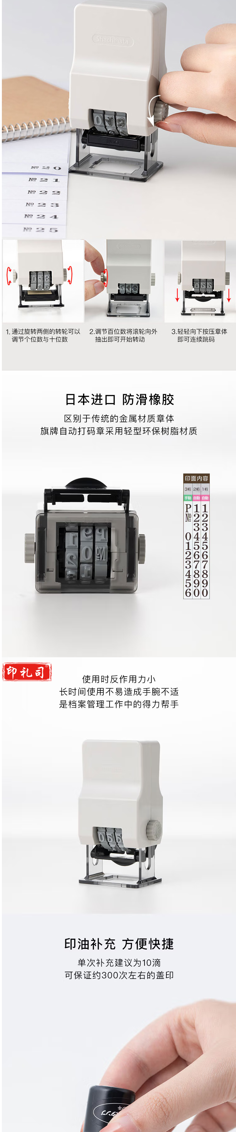 【旗牌GNR-32M_H】旗牌（Shachihata）Artline 自动跳码章 号码章 打码专用章_2_1.png