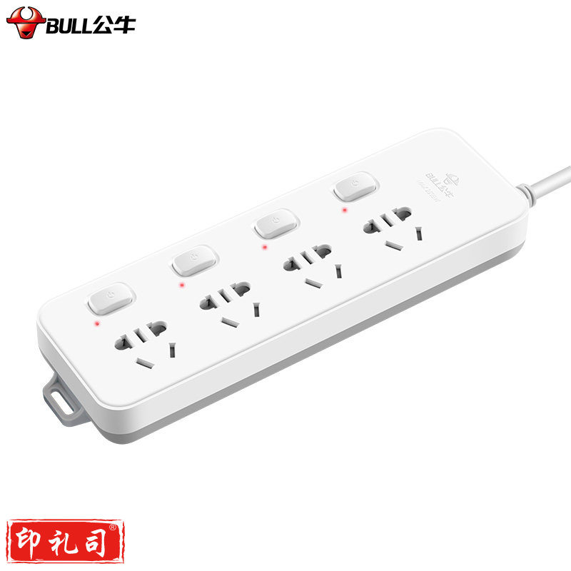 公牛（BULL）GN-311 超功率保护新国标插座/插排/接线板 4位分控 3米